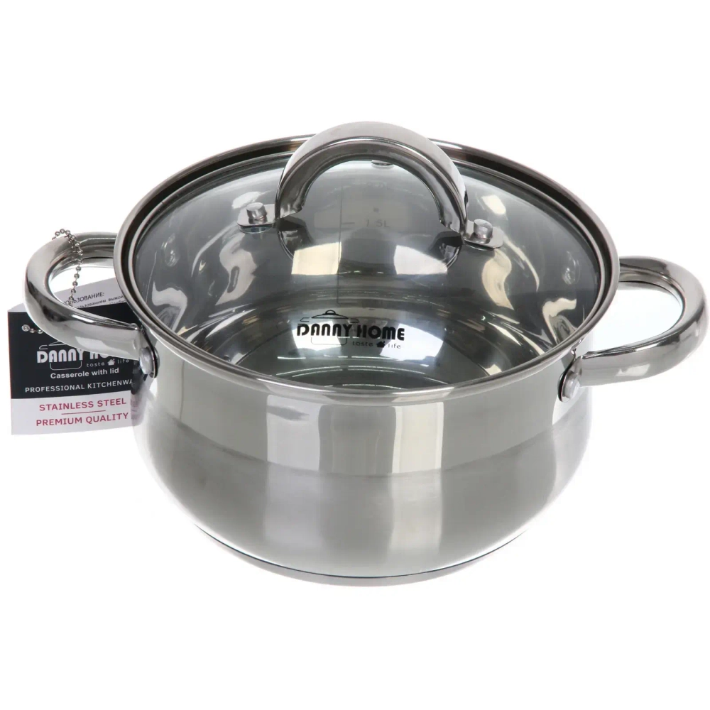 Кастрюля из нержавеющей стали BARBARA 2,7л, индукция, DH08-18