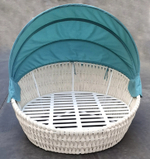 Лаунж-диван плетеный Tagliamento Samui, бежевый, белый, бирюзовый