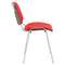 Стул для персонала и посетителей BRABIX "Iso CF-001", хромированный каркас, ткань красная с черным, 531423