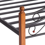 Кровать AT-803 дерево гевея/металл, 120х200см, красный дуб/черный