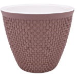 Кашпо для цветов пластиковое 1,6л d-16см «Ротанг» Мокко