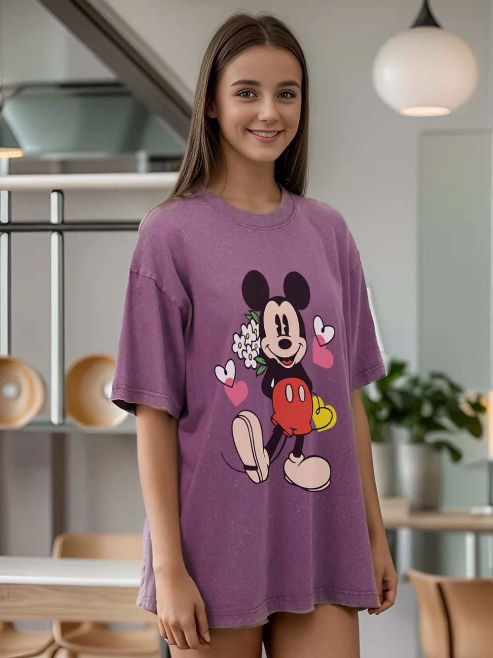 Футболка варенка с принтом оверсайз удлиненная