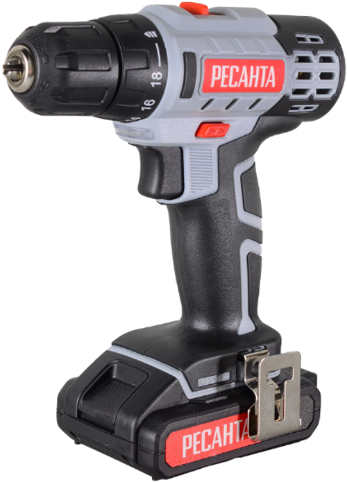 Дрель шуруповерт аккумуляторная ДА-18-2ЛК Ресанта