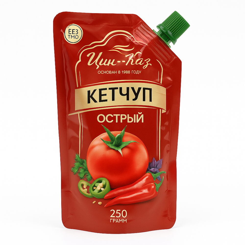 Кетчуп Цин-Каз Острый 250 гр