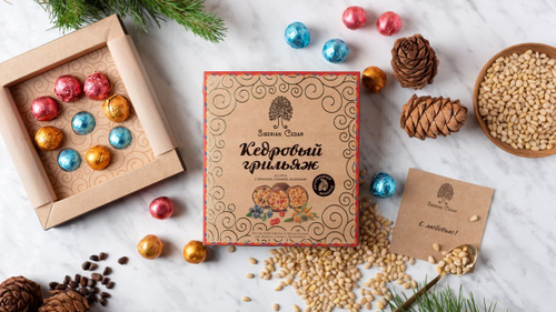 Кедровый грильяж ассорти / клюква, черника, облепиха / 120 г / ТМ Сибирский кедр