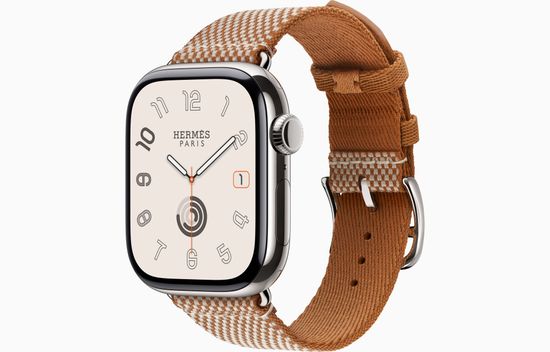 Apple Watch Hermes Series 11 Toile H Single Tour Gold/Écru