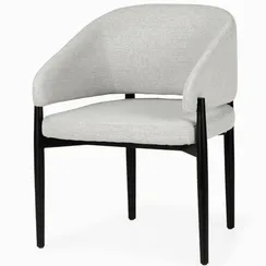 Обеденный стул Jeff, серая ткань, черные ножки