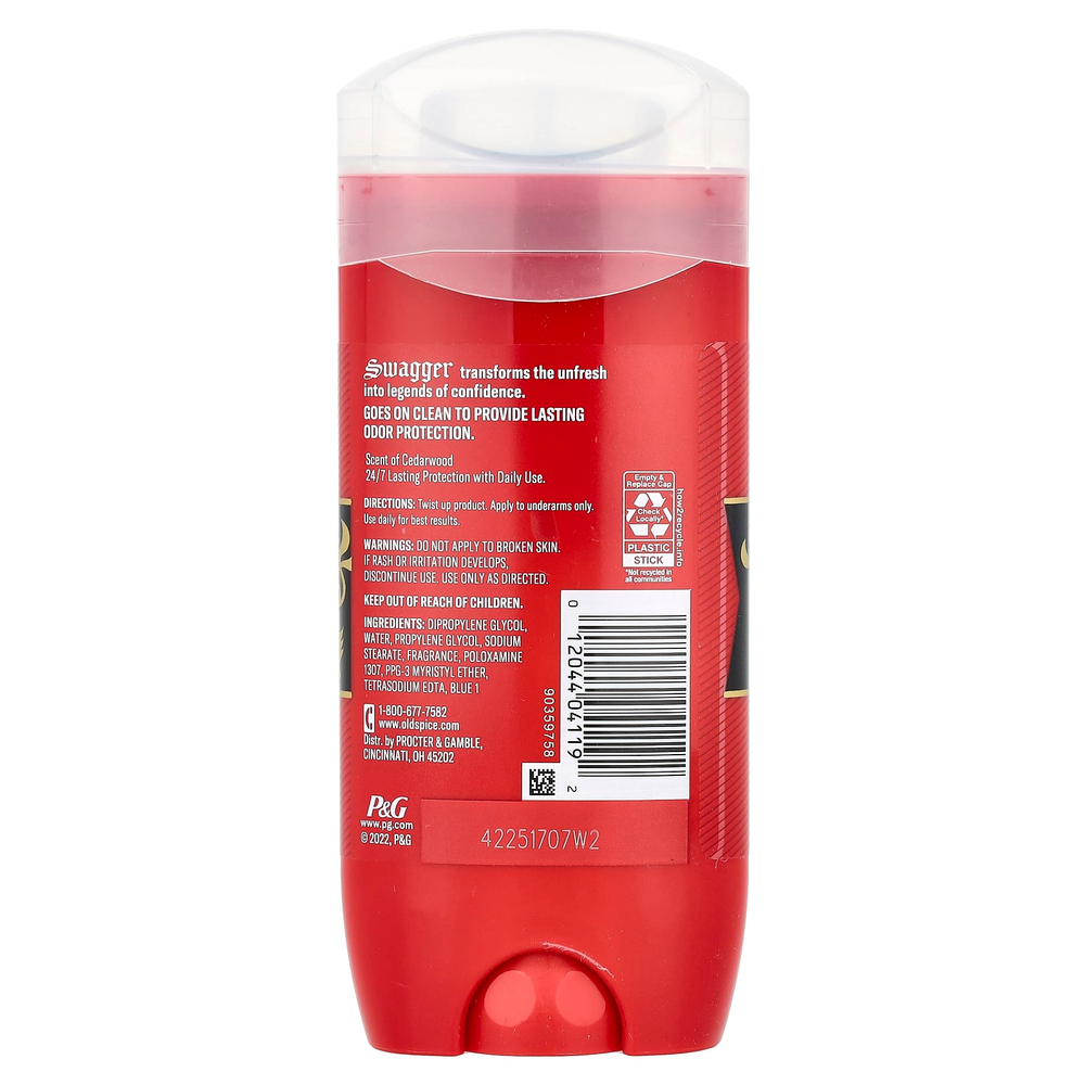 Old Spice, Swagger, дезодорант, кедр, 107 г (3,8 унции)