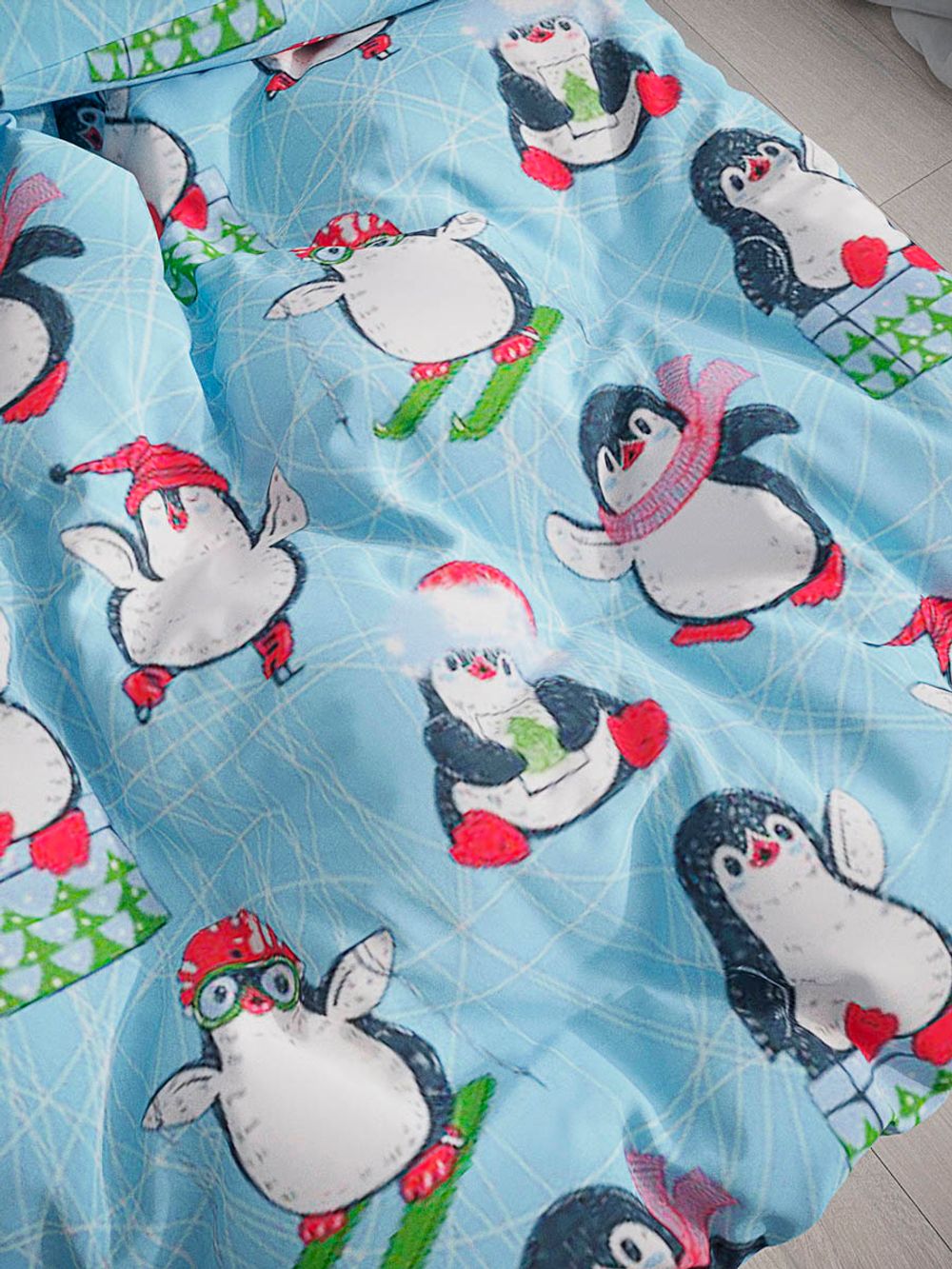 Простынь бязь Сказка "Веселые пингвины" 150x215 см