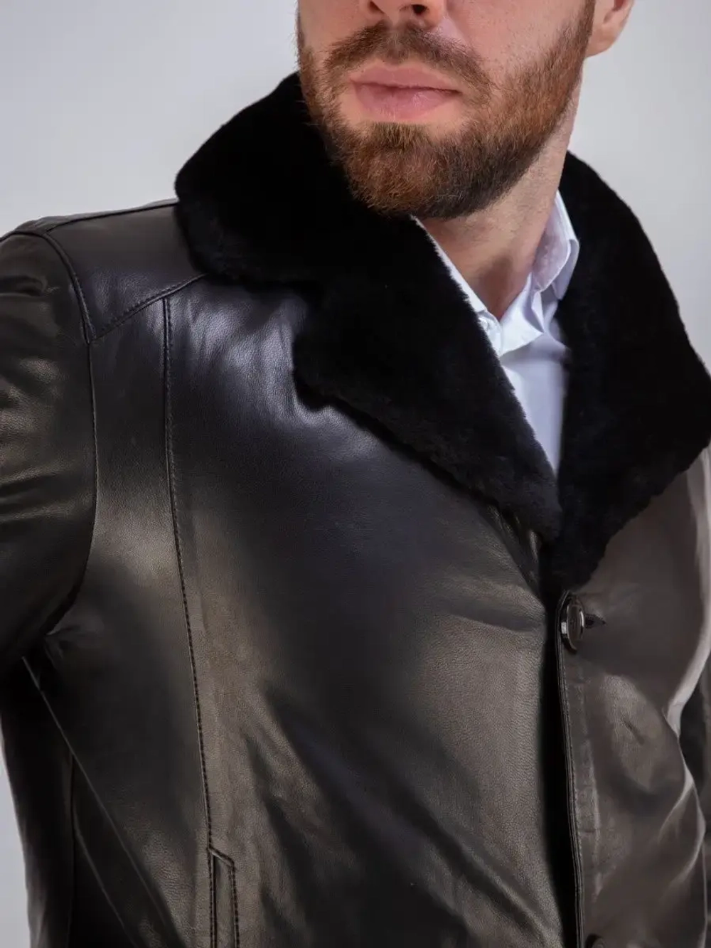 Дубленка мужская натуральная с мехом куртка зимняя Турция