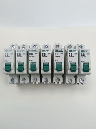Автоматический выключатель 1-пол. 6А тип C 4,5кА серия ВА-101 DEKraft (7шт)