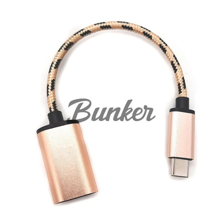 OTG адаптер USB - Type C (0.18 м) пинк