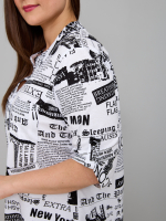 Блузка БЛ-131/чернобелый-газета