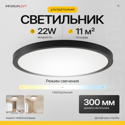 Потолочный Светильник Slim D30 Чёрный By Imperiumloft