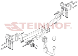 Фаркоп Steinhof L-121 для Land Rover Range Rover Evoque L551, в т.ч. AdBlue 12/2018-(паспорт и сертификат в комплекте)(без электрики)