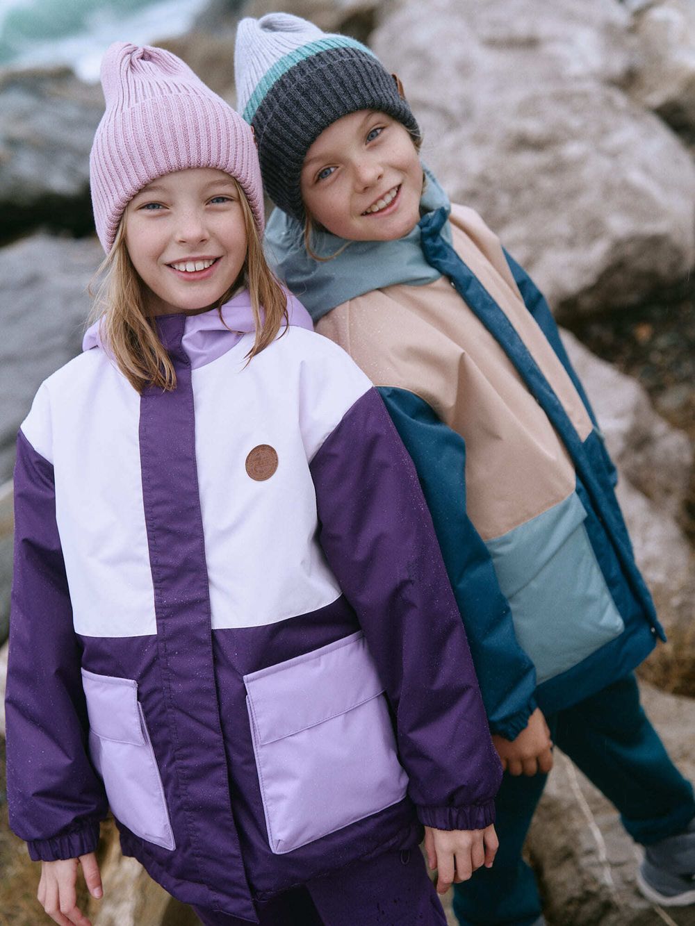 Куртка демисезонная Колор блок "Баклажан"