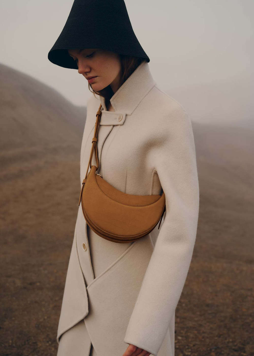 Сумка Polene Numero Dix EDITION CROCODILE NUBUCK CINNAMON