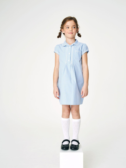 Платье школьное для девочки Next 776-822, Голубой, Белый