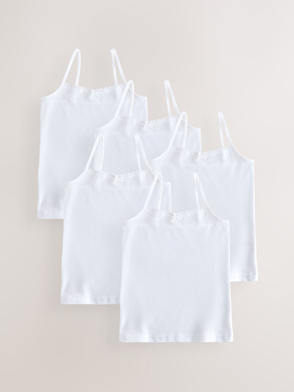 Майка на бретельках для девочки Next AH9-447, 5 шт., Белый