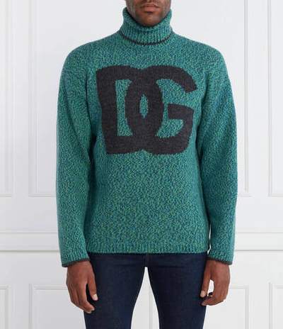 Хлопковый гольф Dolce & Gabbana - бирюзовый(GXR18T JFMN1)