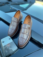 Лоферы Loro Piana из кожи крокодила