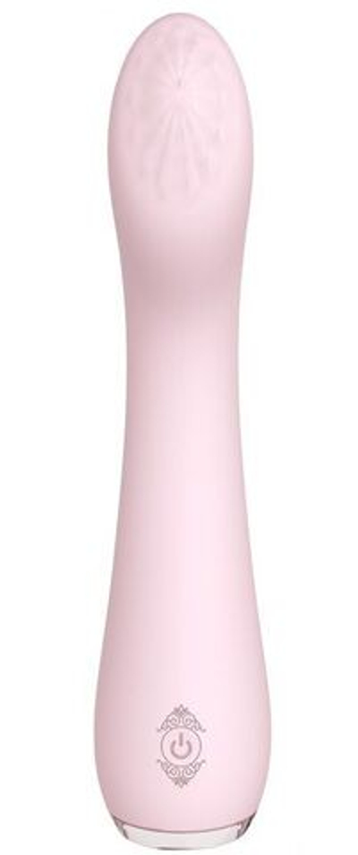Нежно-розовый вибратор LISA с рельефной головкой - 19,3 см. (Цвет: нежно-розовый)