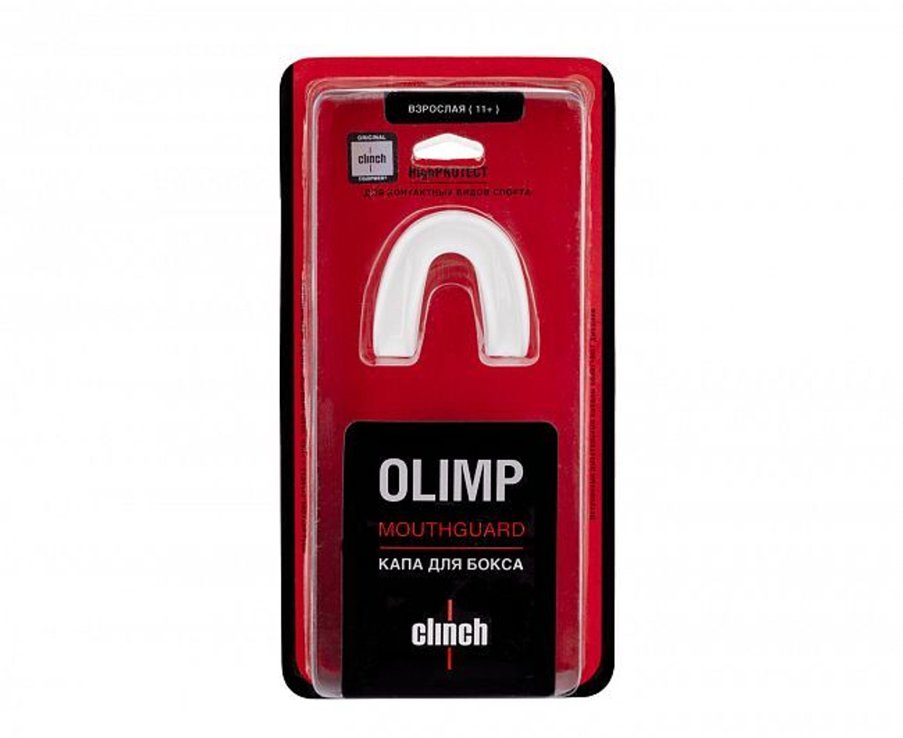 Капа одночелюстная Clinch Olimp Single Layer Mouthguard белая C501