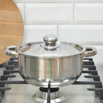 Кастрюля 1,9л 20см из нержавеющей стали, индукционное дно