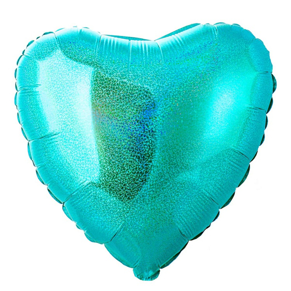 Шар фольгированный Сердце 45 см (Бирюзовый)