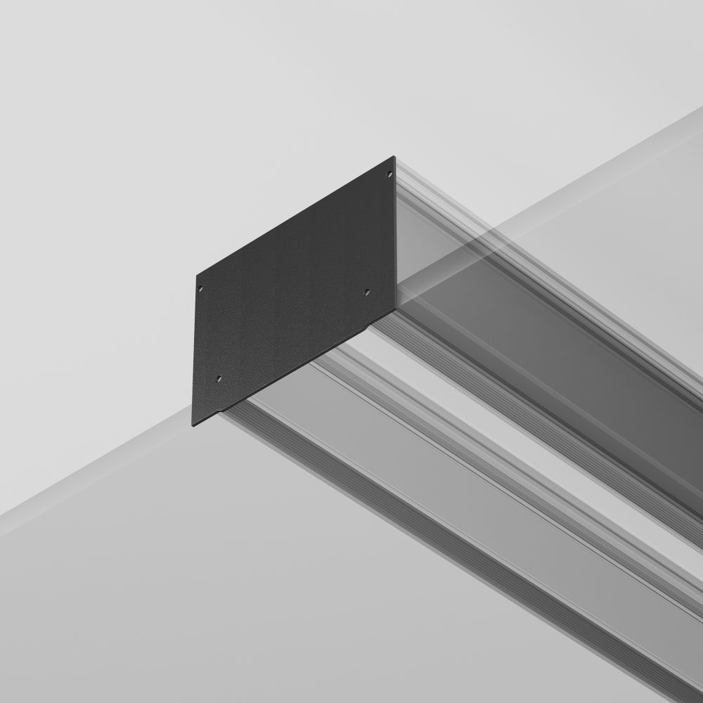 Заглушка декоративная черная - 2шт.+ 8 саморезов для профиля ALM-11681-PL-B-2M Maytoni ALM013EC-PL-B