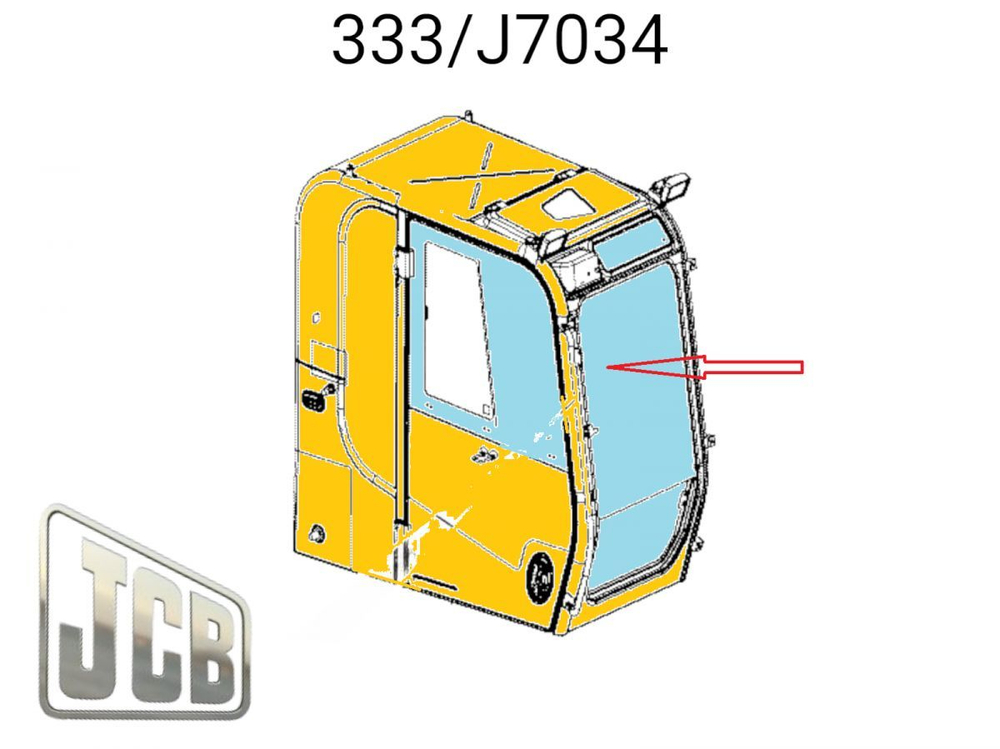 Стекло лобовое JCB 333/J7034