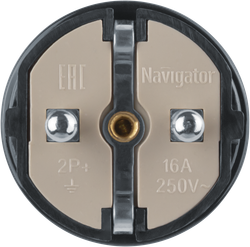 Вилка Navigator 61 360 NCA-PL02-16A-E-BL прямая с/з черная