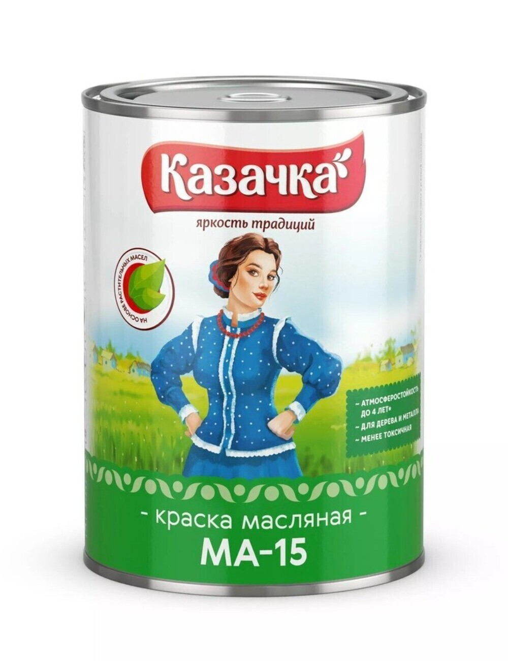 Краска Казачка МА-15, красная, 0,9 кг