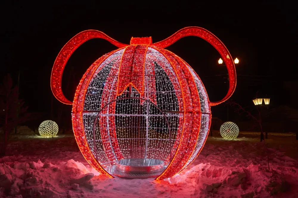 Светодиодный шар с бантом