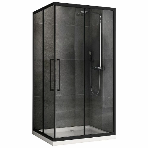 Душевой уголок ABBER Schwarzer Diamant AG02128BH 120x80 стекло прозрачное/профиль черный