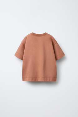 ZARA ФУТБОЛКА С НАДПИСЬЮ, РЖАВЫЙ