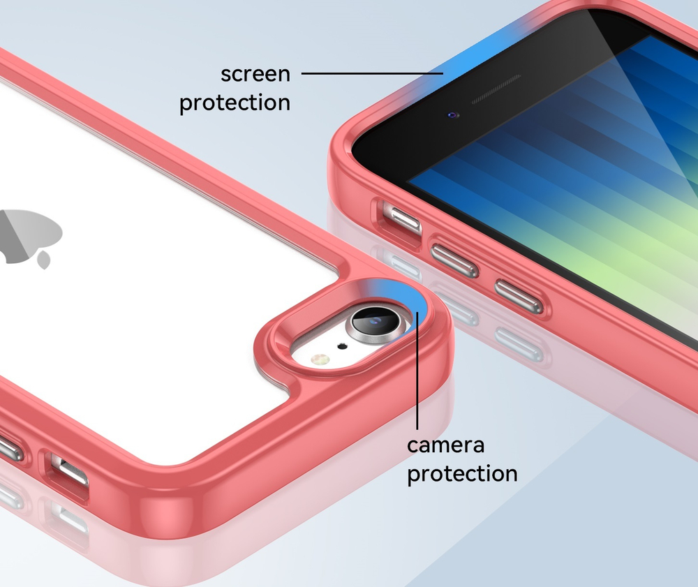Чехол с усиленными мягкими рамками красного цвета для iPhone 7, 8, SE и SE 3, увеличенные защитные свойства