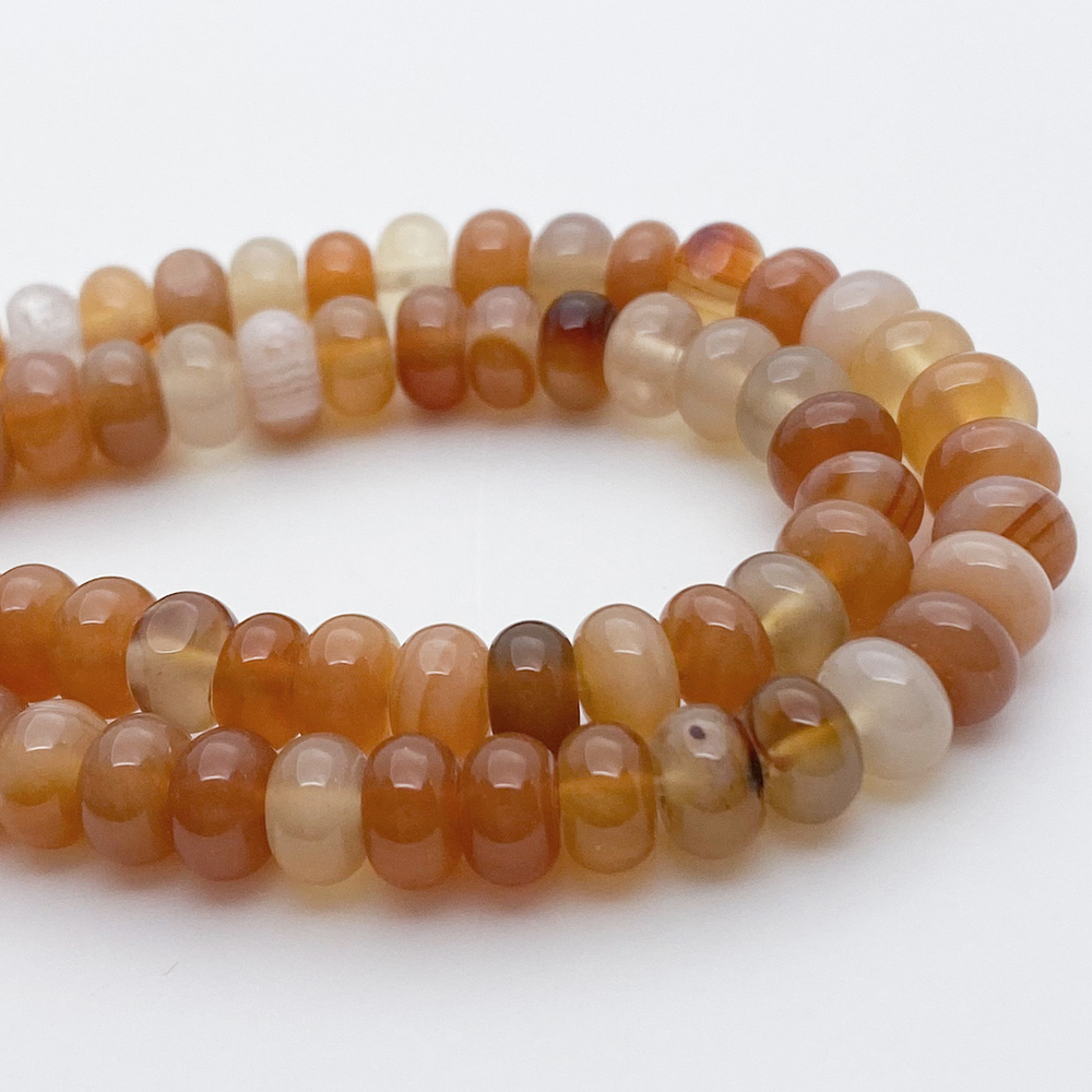 Бусины Сердолик, размер около 6,3*3,8 мм, цена за 23-24 шт (1/4 нити)