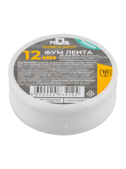 Лента ФУМ 12ммх10мх0.075мм плотность 0.2гр/куб.см MOS 70682М