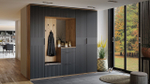 Прихожая с зеркалом комплект мебели Дуб Крафт золотой/Графит матовый 206х43х226 см