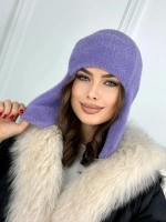шапка зимняя ушанка из мягкого экомеха меховая