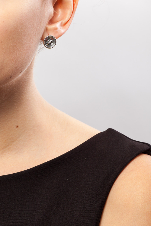 "Пуговичка" cерьги в серебряном покрытии из коллекции "Игрушки" от Jenavi с английским замком