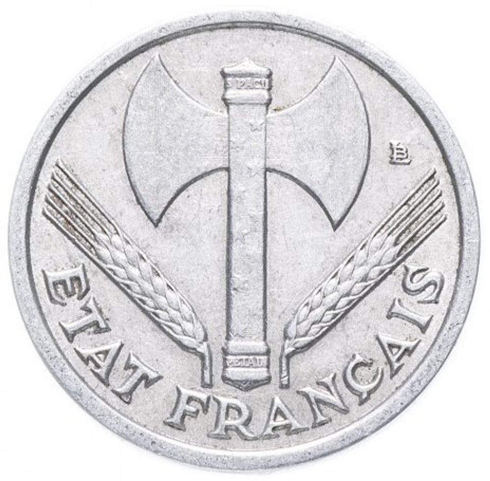Франция 1 франк 1942-1944 (случайный год) VF-XF