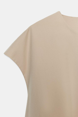 ZARA КОРОТКОЕ ПЛАТЬЕ — ZW COLLECTION, СВЕТЛЫЙ ЖЕЛТО-КОРИЧНЕВЫЙ