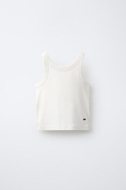 ZARA ТОП С АППЛИКАЦИЕЙ, ЭКРЮ