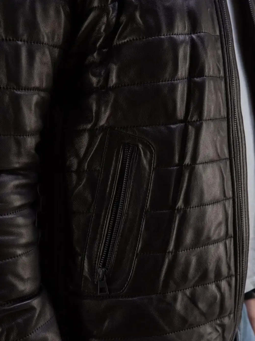 Куртка весна кожаная натуральная утепленная