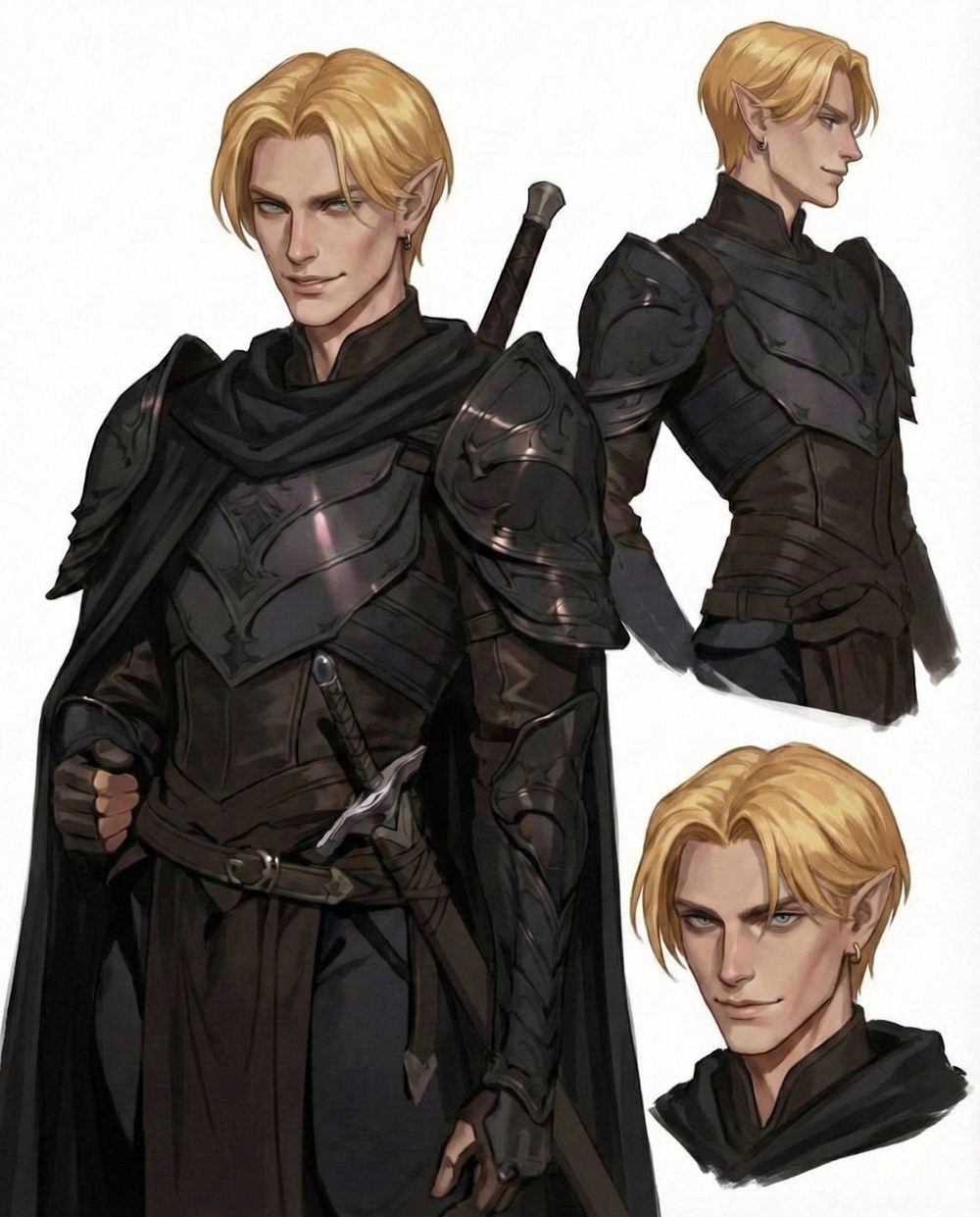 Кастомный заказ 3д + 18см эльфа с двумя мечами