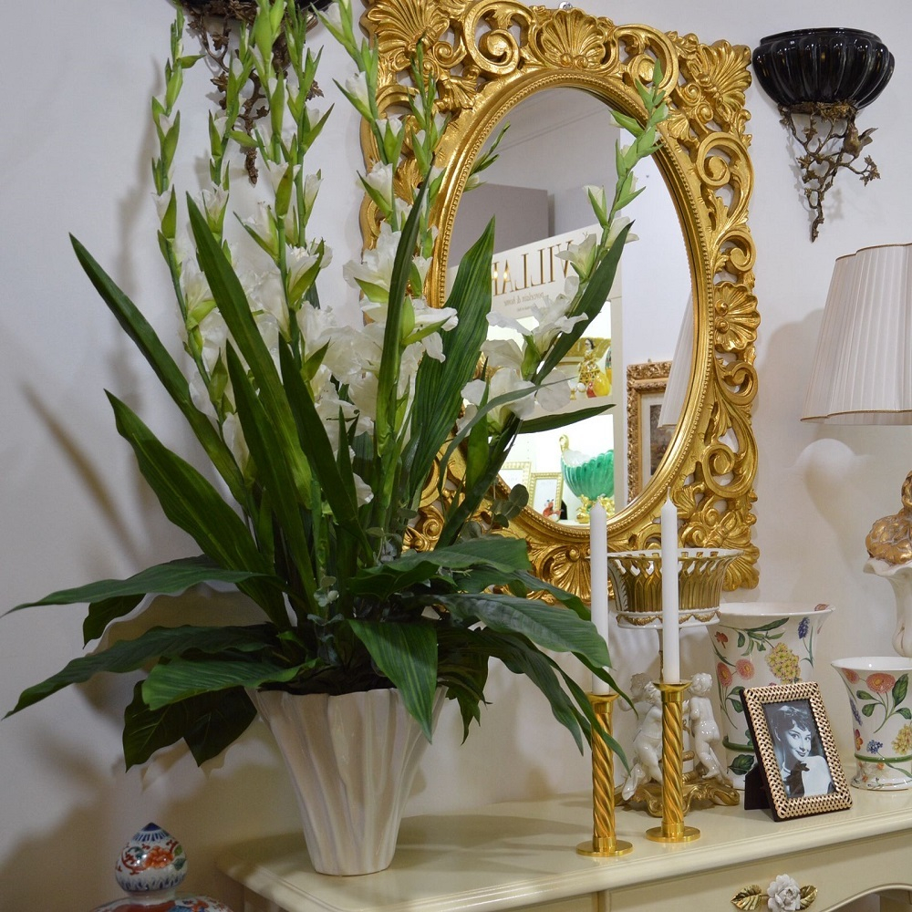 Зеркало овальное в прямоугольной раме