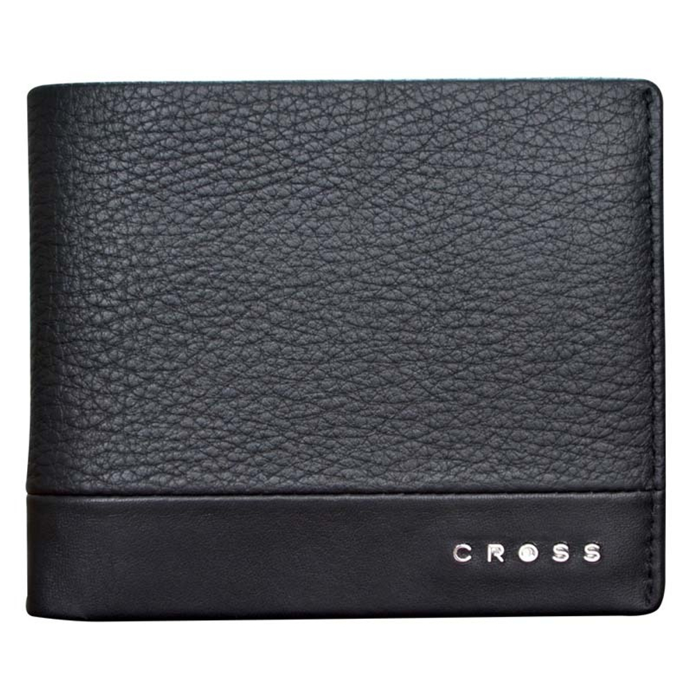 Кошелёк, Cross Nueva FV, кожа наппа, фактурная, чёрный, 11,5 х 2 х 9,5 см