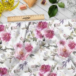 Ткань шифон соцветия цветочных элементов